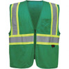 GSS Safety Size L/XL Green Mesh General Purpose High Visibility Vest 58 to 60" Chest, Polyester, Zipper Closure, 2 Pockets 3136-LG/XL - 96371513