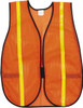MCR Safety One Size Fits Most Orange Mesh General Purpose High Visibility Vest 18" Chest, Polyester, Hook & Loop Closure V211R - 43835297