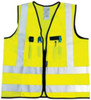 OccuNomix Size XL Yellow Solid Surveyors High Visibility Vest 44 to 46" Chest, Polyester, Zipper Closure, 12 Pockets, ANSI 107-2015 LUX-SSFS-YXL - 05377221