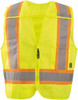 OccuNomix Size XL Yellow Mesh Breakaway High Visibility Vest 56" Chest, Polyester, Zipper Closure, 2 Pockets, ANSI 107-2015 ECO-IMB2TX-YXL - 39790217