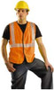 OccuNomix Size XL Flame Resistant/Retardant Orange Solid General Purpose High Visibility Vest 44 to 46" Chest, Modacrylic/Aramid Blend, Hook & Loop Closure, 1 Pocket, ANSI 107-2015, ASTM F1506, ATPV=5.4 cal/cm² LUX-SSG/FR-OXL - 43267251