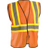 OccuNomix Size S/M HI-Vis Orange Mesh General Purpose High Visibility Vest 42" Chest, Polyester, Hook & Loop Closure, 1 Pocket, ANSI/ISEA 107 Class 2, Type R ECO-GC2T-OS/M - 96552864
