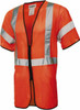 PRO-SAFE Size S/M Orange Mesh General Purpose High Visibility Vest 39 to 43" Chest, Polyester, Zipper Closure, 2 Pockets, ANSI/ISEA 107-2015 PS-ZPC3-OSM - 87041208