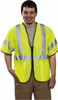 PRO-SAFE Size S/M Yellow Mesh General Purpose High Visibility Vest 39 to 43" Chest, Polyester, Zipper Closure, 2 Pockets, ANSI/ISEA 107-2015 PS-ZPC3-YSM - 87041232