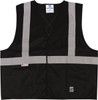 Viking Outerwear Size 2X/3XL Black Solid Public Safety High Visibility Vest 51 to 55" Chest, Polyester, Hook & Loop Closure, 2 Pockets, ANSI 107-2015 Type R Class 2 U6106BK-2XL/3XL - 30955397