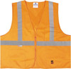 Viking Outerwear Size L/XL Orange Solid Public Safety High Visibility Vest 43 to 46" Chest, Polyester, Zipper Closure, 2 Pockets, ANSI 107-2015 Type R Class 2 U6109O-L/XL - 30955579