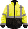 OccuNomix Size M Hi-Viz Yellow & Black High Visibility Jacket/Coat 54" Chest, Denier Polyester, Zipper Closure, 5 Pockets, ANSI 107-2015 Class 3 LUX-350-JB-BYM - 32453680