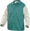 PRO-SAFE Size M Green & Gray Flame Resistant/Retardant Jacket 38-40" Chest, Cotton, Snaps Closure WELD-JK-B1-M - 42649202