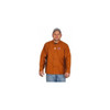 Stanco Safety Products Size 3XL Brown Welding & Flame Resistant/Retardant Jacket 54-56" Chest, Cotton, Snaps Closure, 1 Pocket W630-XXXL - 07521545