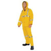 MCR Safety Size 4XL Yellow Rain Three Piece Suit 65" Chest, PVC & Polyester, Detachable Hood, Snap Closure, Welded Seams, Take Up Snaps at Wrists & Ankles, Bib Pants, Snap Fly 2403RX4 - 02482230