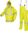 MCR Safety Size XL Hi-Viz Lime High Visibility Disposable Encapsulated Suit PVC & Polyester, Detachable Hood, Snap Closure, Welded Seams, Bib Pants, Button Fly 2083SRXL - 58725771