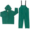MCR Safety Size L Green Chemical Rain Disposable Encapsulated Suit 0.42mm PVC & Nylon, Attached Hood, Snap Closure 3882L - 62677901