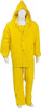 PRO-SAFE Size 5XL Yellow Rain Three Piece Suit 67" Chest, PVC & Polyester, Detachable Hood, Snap Closure, Welded Seams, Take Up Snaps at Wrists & Ankles, Bib Pants, Snap Fly P35M3PSCX5 - 84323096