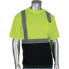 PIP Size XL Black & Hi-Vis Yellow High Visibility Short Sleeve T-Shirt Polyester 312-1250B-LY/XL - 48064257