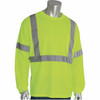 PIP Size M Hi-Vis Yellow High Visibility Long Sleeve T-Shirt Polyester 313-1300-LY/M - 66538463