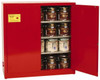 Eagle Manufacturing 1 Door, 3 Shelf, Red Steel Standard Safety Cabinet for Flammable and Combustible Liquids 44" High x 43" Wide x 18" Deep, Manual Closing Door, 3 Point Key Lock, 40 Gal Capacity PI30 - 06545321