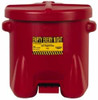 Eagle Manufacturing 10 Gallon Capacity, Polyethylene Oily Waste Can 18 Inch Long x 22 Inch Wide/Diameter x 18 Inch High, Red, Foot Operated, Approved FM 935FL - 01235423