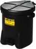 Eagle Manufacturing 10 Gallon Capacity, HDPE Waste Can with Foot Lever 18 Inch Long x 22 Inch Wide/Diameter x 18 Inch High, Black, Foot or Hand Operated, Approved FM and OSHA 935FLBLK - 62742838