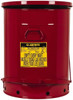 Justrite 21 Gallon Capacity, Galvanized Steel Disposal Can 18-3/8 Inch Wide/Diameter x 23-7/16 Inch High, Red, Foot Operated, Approved FM and UL 09700 - 89848113