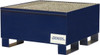 DENIOS 66 Gal Sump, 600 Lb Capacity, 1 Drum, Steel Spill Deck or Pallet 2.83 Ft. Long x 2.83 Ft. Wide x 14" High, Blue, Liftable Fork, Vertical, Inline Drum Configuration K17-3101 - 58423658