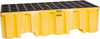 Eagle Manufacturing 66 Gal Sump, 4,000 Lb Capacity, 2 Drum, Polyethylene Spill Deck or Pallet 51" Long x 26-1/4" Wide x 13-3/4" High, Yellow, Liftable Fork, Vertical, 2 x 2 Drum Configuration 1620ND - 60381134