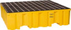 Eagle Manufacturing 132 Gal Sump, 8,000 Lb Capacity, 4 Drum, Polyethylene Spill Deck or Pallet 52-1/2" Long x 51-1/2" Wide x 13-3/4" High, Yellow, Liftable Fork, Vertical, 2 x 2 Drum Configuration 1640ND - 60381415