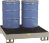 Little Giant 66 Gal Sump, 4,000 Lb Capacity, 4 Drum, Steel Platform 51" Long x 51" Wide x 10-1/2" High, Gray, Liftable Fork, Low Profile, Vertical, 2 x 2 Drum Configuration SST-5151 - 93413300