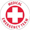 AccuformNMC Pack of 25 Medical Emergency Team, Hard Hat Labels Red on White, 0.045" Thick, For Accident Prevention HH48R - 37666278
