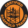 AccuformNMC Pack of 25 Certified Scaffold Trained, Hard Hat Labels Black on Orange, 0.045" Thick, For Certified Operator HH68R - 37666716