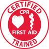 AccuformNMC Pack of 25 Certified CPR First Aid Trained, Hard Hat Labels Red on White, 0.045" Thick, For Accident Prevention HH65R - 37666732
