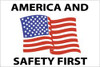 AccuformNMC 25 Qty 1 Pack America & Safety First, Hard Hat Label Blue & Black on White, Red, 2" Thick, For Accident Prevention HH90 - 79617551