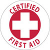 AccuformNMC 25 Qty 1 Pack Certified First Aid, Hard Hat Label Red on White, 2" Thick, For Accident Prevention HH35 - 82151754