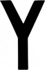 Made in USA Letter Label Legend: Y, English, 1" Wide, Black, Pressure Sensitive Vinyl DBV-1-Y-10 - 36932358