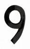 Made in USA Number Label Legend: 9, English, 1" Wide, Black, Pressure Sensitive Vinyl DBV-1-9-10 - 36932457
