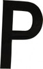 Made in USA Letter Label Legend: P, English, 2" Wide, Black, Pressure Sensitive Vinyl DBV-2-P-10 - 36933067
