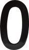 Made in USA Number Label Legend: 0, English, 3" Wide, Black, Pressure Sensitive Vinyl DBV-3-0-10 - 36933661