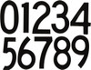 Made in USA Letter Label Legend: Number Set, English, 4" Wide, Black, Pressure Sensitive Vinyl DBV-4-NUM-100 - 36934099