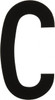 Made in USA Letter Label Legend: C, English, 6" Wide, Black, Pressure Sensitive Vinyl DBV-6-C-10 - 36934529