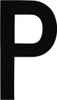 Made in USA Letter Label Legend: P, English, 6" Wide, Black, Pressure Sensitive Vinyl DBV-6-P-10 - 36934669