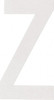 Made in USA Letter Label Legend: Z, English, 3" Wide, White, Pressure Sensitive Reflective Film DWR-3-Z-5 - 36936326