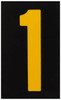 Made in USA Number Label Legend: 1, English, 1-3/4 x 2-7/8", Yellow, Black, Pressure Sensitive Reflective Film RUM5PK-200-1 - 40373607