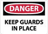 AccuformNMC 5 Qty 1 Pack Accident Prevention Label, Header: DANGER Legend: Danger - Keep Guards in Place, English, 5 x 3", Red, Black, White, Pressure Sensitive Vinyl D566AP - 04902920