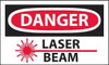 AccuformNMC 5 Qty 1 Pack Accident Prevention Label, Header: DANGER Legend: Danger - Laser Beam, Graphic: Laser Beam, English, 5 x 3", Red, Black, White, Pressure Sensitive Vinyl D639AP - 04902979