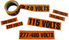 AccuformNMC Pack of (25) Electrical Markers Labels Legend: 2300 Volts, English, 9 x 2-1/4", Black, Orange, Pressure Sensitive Vinyl JL2041O - 08512485