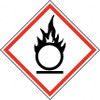 AccuformNMC Hazardous Materials Label, Header: Oxidizer Warning Legend: GHS - Graphic, Graphic: Oxidizing Materials Hazard, English, 4 x 4", Black, Red, Pressure Sensitive Vinyl GHS2014ALV2 - 36523157