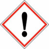 AccuformNMC Hazardous Materials Label, Header: Harmful Irritant Warning Legend: GHS - Graphic, Graphic: Harmful Irritant Hazard, English, 4 x 4", Black, Red, Pressure Sensitive Vinyl GHS2064ALV2 - 36523330