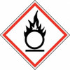 AccuformNMC Hazardous Materials Label, Header: Oxidizer Warning Legend: GHS - Graphic, Graphic: Oxidizing Materials Hazard, English, 4 x 4", Black, Red, Pressure Sensitive Paper GHS2014AL2 - 37666922