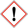 AccuformNMC Hazardous Materials Label, Header: Harmful Irritant Warning Legend: GHS - Graphic, Graphic: Harmful Irritant Hazard, English, 2 x 2", Black, Red, Pressure Sensitive Paper GHS2062AL2 - 39090972