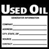 AccuformNMC Hazardous Materials Label Legend: Used Oil Generator Information, English, 6 x 6", Black, White, Pressure Sensitive Vinyl HW38ALV - 53648713