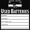 AccuformNMC 100 Pack Universal Label Legend: Used Batteries Shipper, Address, City, State, Zip, Contents, Graphic: Battery Hazard, English, 6 x 6", Black, Self-Laminated Vinyl HW37SL100 - 56106123